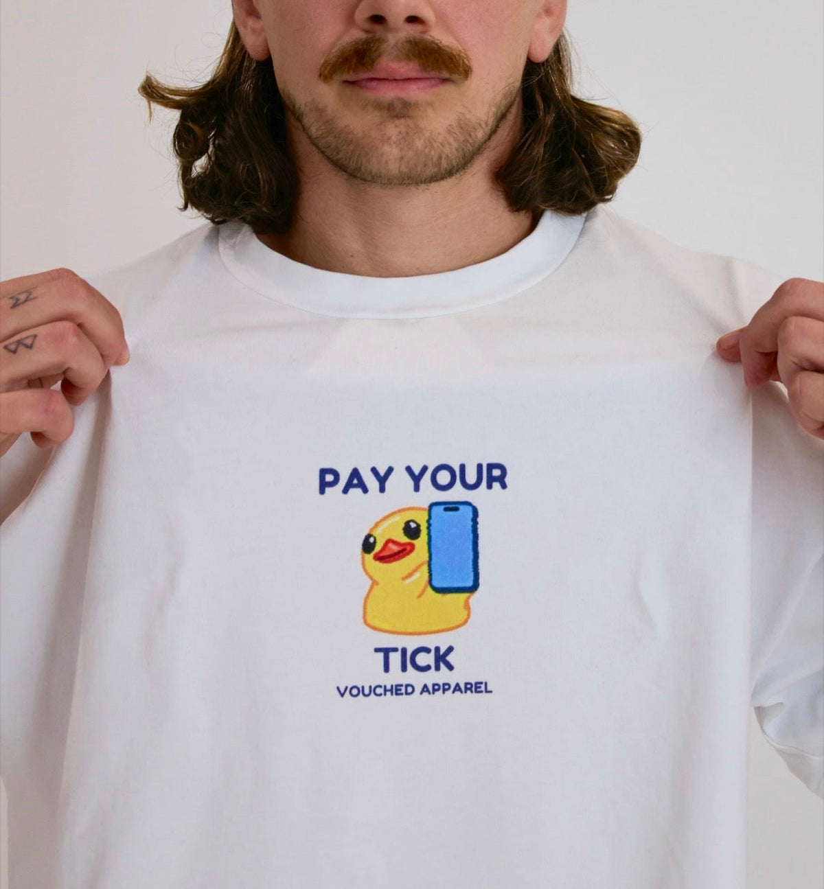 Pay Your Tick Cartoon bird graphic Tee