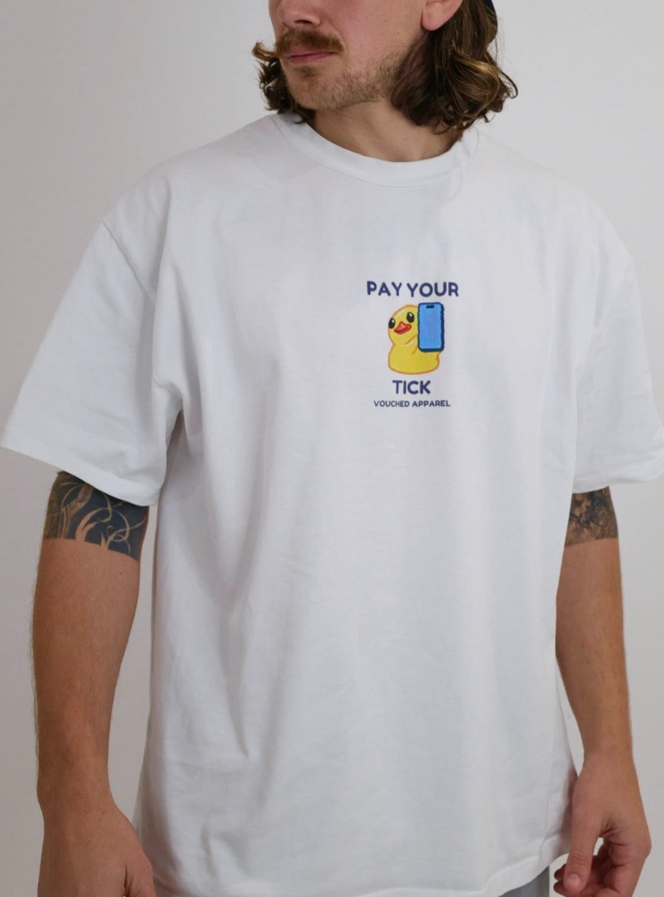 Pay Your Tick cartoon bird graphic Tee