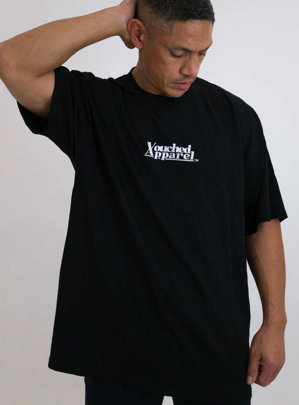 Men's Heavy Oversized Tee - Vouched LOGO black