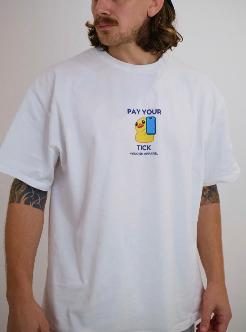 Pay Your Tick Cartoon bird graphic Tee